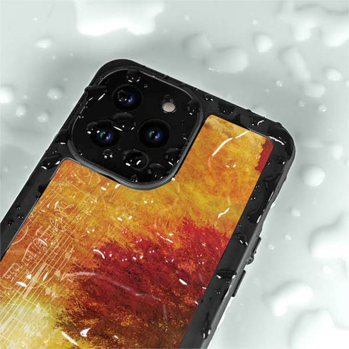 Falling Notes iPhone 14 Pro Max Waterproof Case