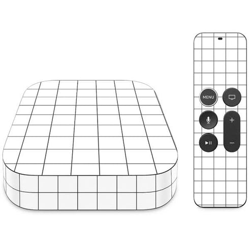 White Grid Apple TV Skin
