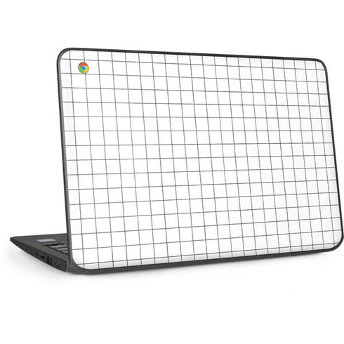 White Grid HP Chromebook Skin