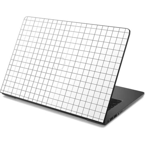 White Grid Dell Chromebook Skin