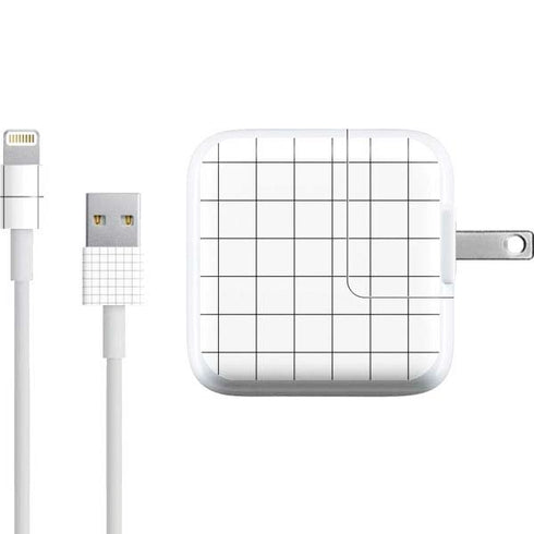 White Grid iPad Charger (10W USB) Skin