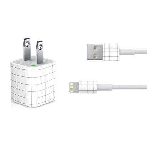 White Grid iPhone Charger (5W USB) Skin