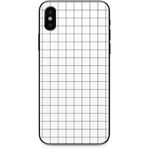 White Grid iPhone X Skin
