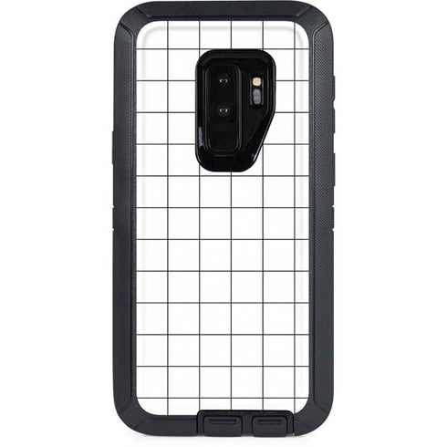 White Grid Otterbox Defender Galaxy Skin