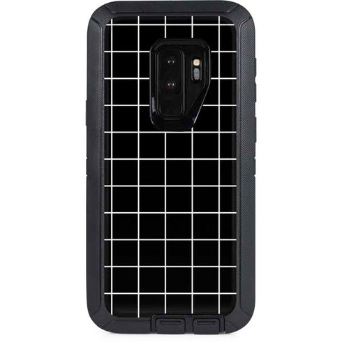 Black Grid Otterbox Defender Galaxy Skin