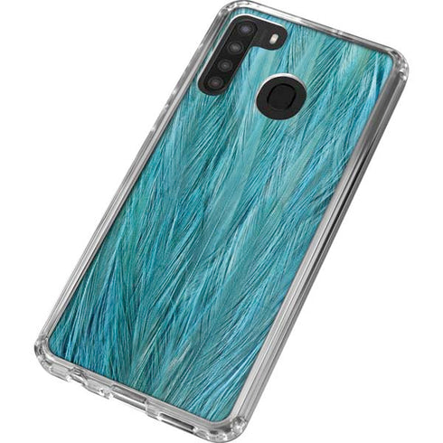 Feather Animal Print Galaxy A21 Clear Case