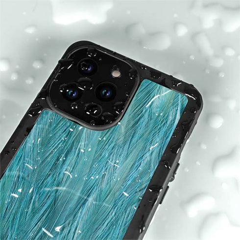 Feather Animal Print iPhone 14 Pro Max Waterproof Case