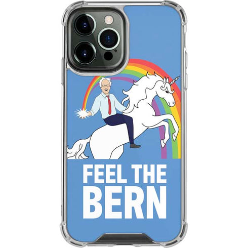 Feel The Bern Unicorn iPhone 15 Pro Max Clear Case