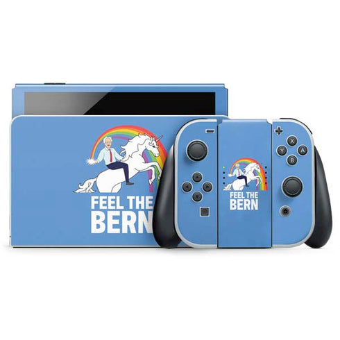 Feel The Bern Unicorn Nintendo Switch OLED (2021) Skin