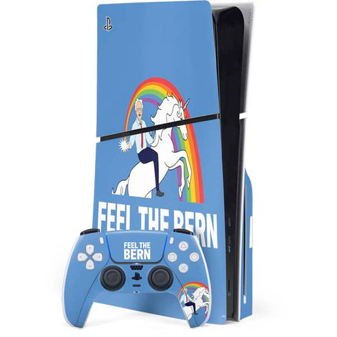 Feel The Bern Unicorn PS5 Slim Disk Bundle Skin