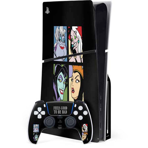 Disney Villains Characters Feels Good To Be Bad PS5 Slim Disk Bundle Skin