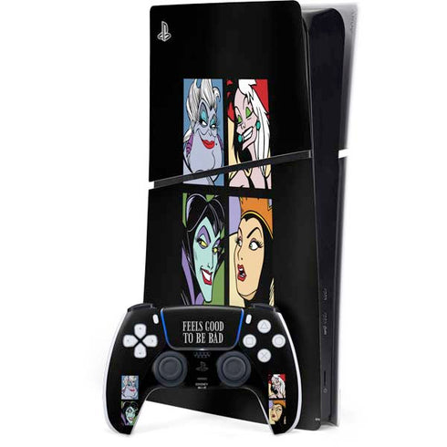 Disney Villains Characters Feels Good To Be Bad PS5 Slim Digital Edition Bundle Skin