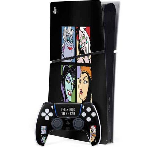 Disney Villains Characters Feels Good To Be Bad PS5 Slim Digital Edition Console Skin