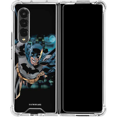 DC Comics Batman All Star Batman & Robin, The Boy Wonder Action Pose Art BY Jim Lee Galaxy Z Fold4 5G Clear Case