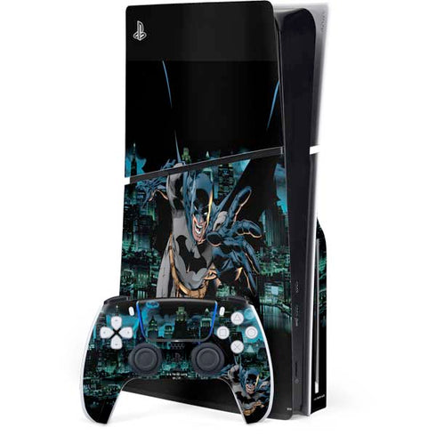 DC Comics Batman All Star Batman & Robin, The Boy Wonder Action Pose Art BY Jim Lee PS5 Slim Disk Bundle Skin