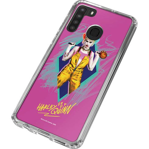 DC Comics Harley Quinn Movie Character Poster Galaxy A21 Clear Case