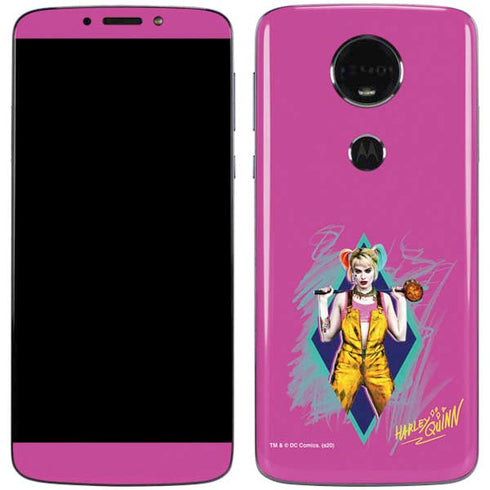 DC Comics Harley Quinn Movie Character Poster Moto E5 Plus Skin