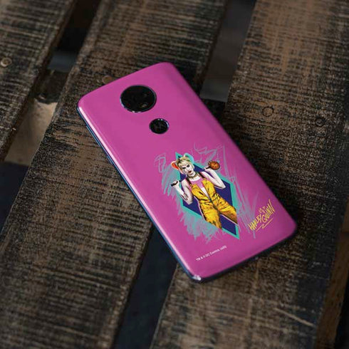 DC Comics Harley Quinn Movie Character Poster Moto E5 Plus Skin