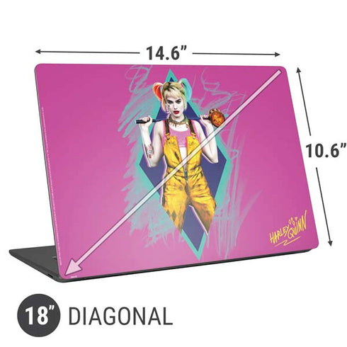 DC Comics Harley Quinn Movie Character Poster Universal Laptop 18in (14.6 x 10.6in) Skin