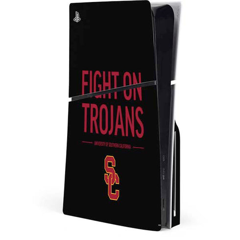 University of Southern California Fight On Trojans PS5 Slim Disk Console Skin