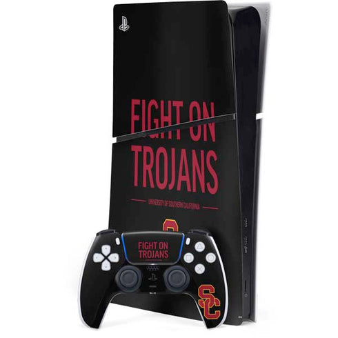 University of Southern California Fight On Trojans PS5 Slim Digital Edition Console Skin