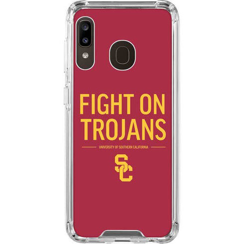 University of Southern California Fight On Trojans Red Galaxy A30 Clear Case