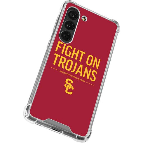 University of Southern California Fight On Trojans Red Galaxy S23 Clear Case