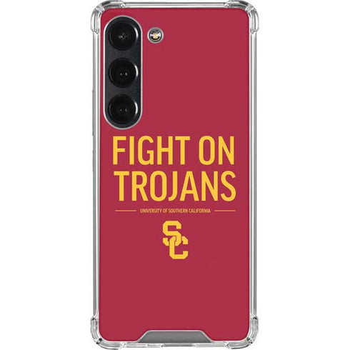University of Southern California Fight On Trojans Red Galaxy S23 Clear Case