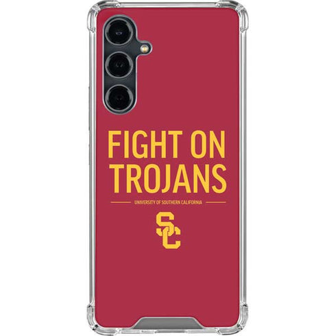 University of Southern California Fight On Trojans Red Galaxy S23 FE Clear Case