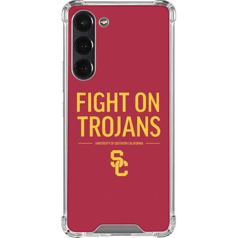 University of Southern California Fight On Trojans Red Galaxy S23 Plus Clear Case