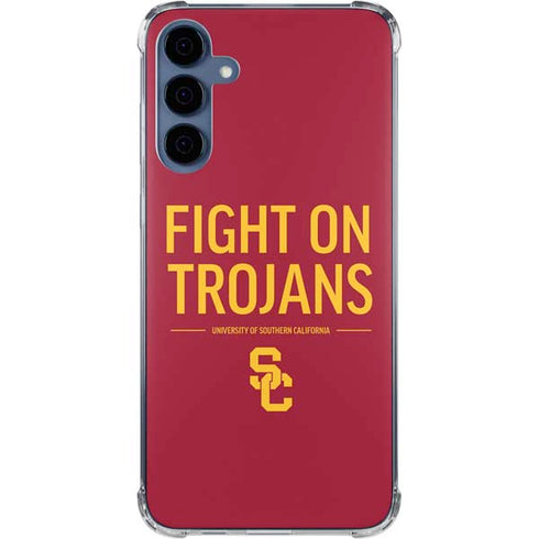 University of Southern California Fight On Trojans Red Galaxy S24 Clear Case
