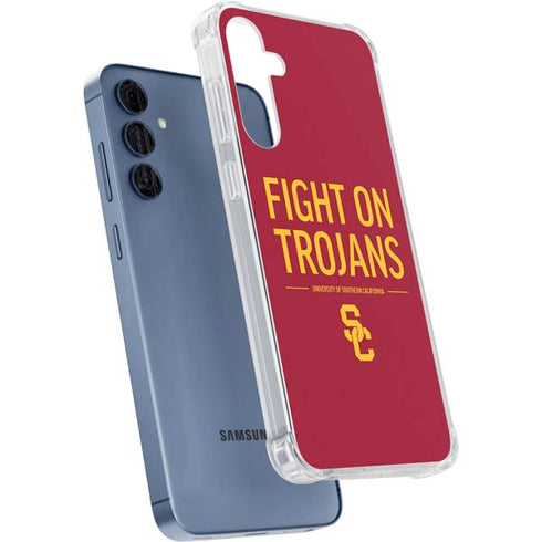 University of Southern California Fight On Trojans Red Galaxy S24 Clear Case