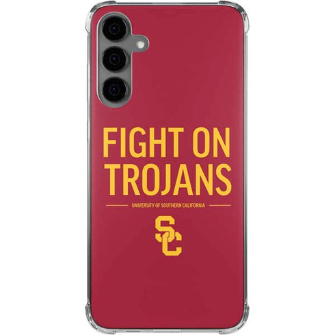University of Southern California Fight On Trojans Red Galaxy S24 Plus Clear Case