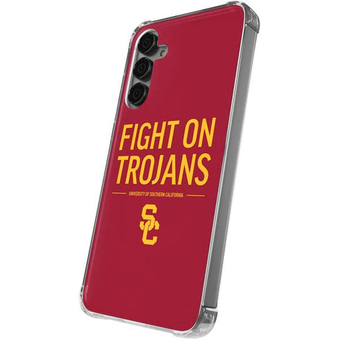 University of Southern California Fight On Trojans Red Galaxy S24 Plus Clear Case