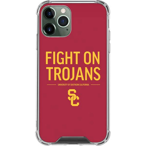 University of Southern California Fight On Trojans Red iPhone 11 Pro Max Clear Case