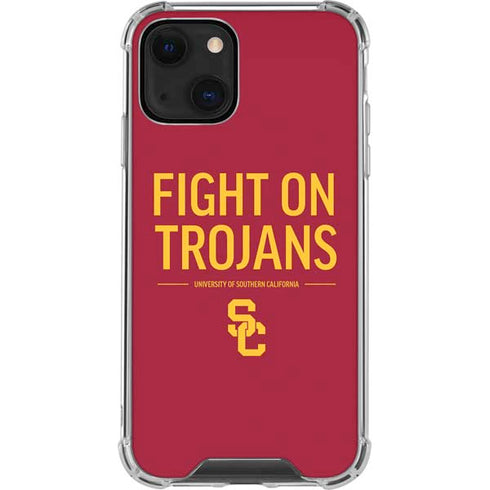 University of Southern California Fight On Trojans Red iPhone 14 Plus Clear Case