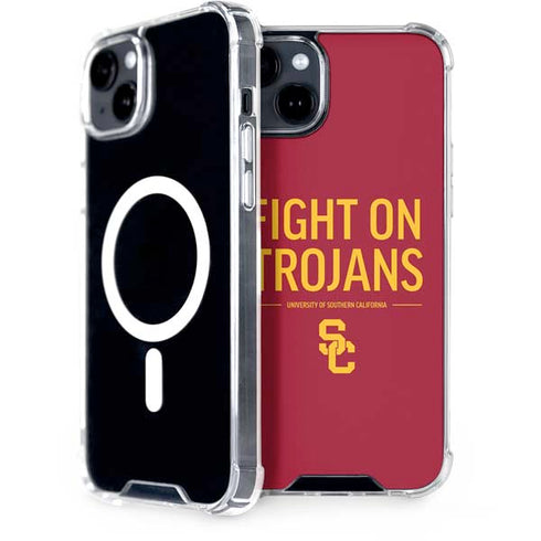 University of Southern California Fight On Trojans Red iPhone 15 Plus MagSafe Case