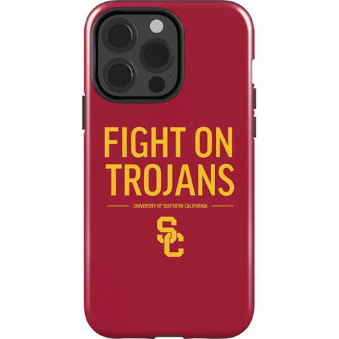 University of Southern California Fight On Trojans Red iPhone 15 Pro Impact Case