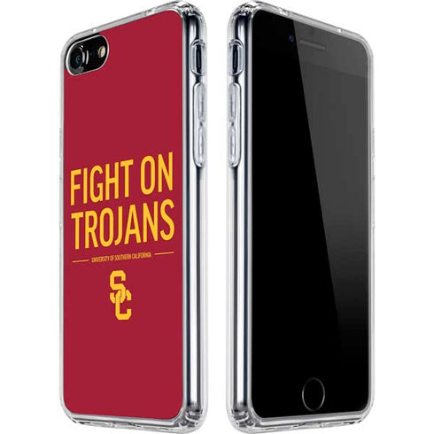 University of Southern California Fight On Trojans Red iPhone SE (2nd & 3rd Gen) Clear Case