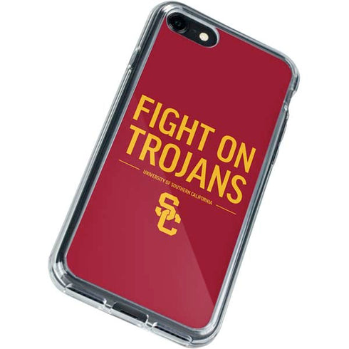 University of Southern California Fight On Trojans Red iPhone SE (2nd & 3rd Gen) Clear Case