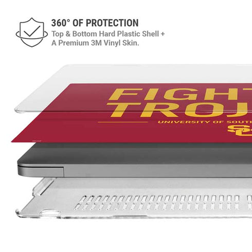 University of Southern California Fight On Trojans Red MacBook Pro 16in (2021-25) Case plus Skin