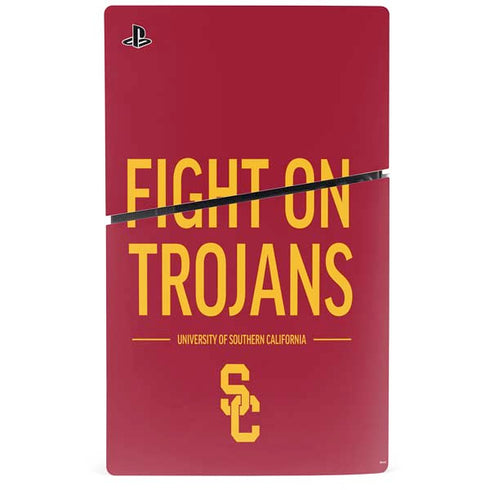 University of Southern California Fight On Trojans Red PS5 Slim Disk Bundle Skin