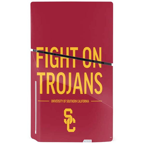 University of Southern California Fight On Trojans Red PS5 Slim Disk Console Skin