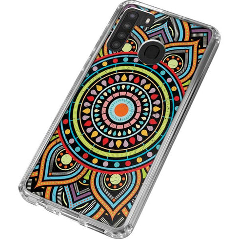Finding Center Colored Galaxy A21 Clear Case