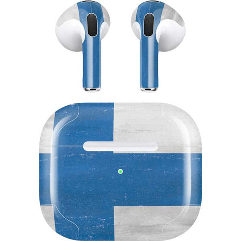 Finland Flag Distressed Apple AirPods (3rd Gen 2021) Skin