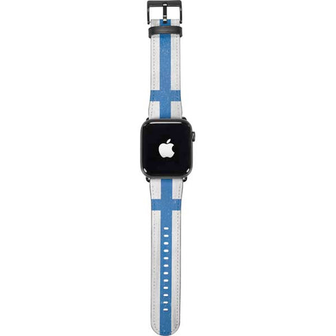 Finland Flag Distressed Apple Watch Band 38-40mm