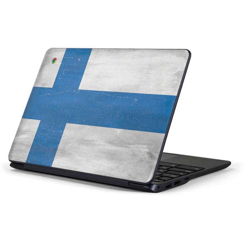 Finland Flag Distressed Samsung Chromebook Skin