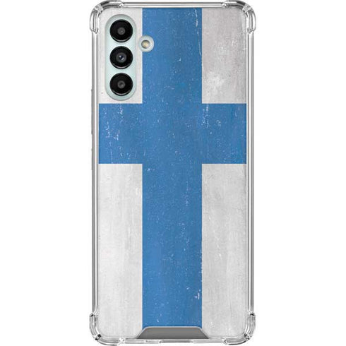 Finland Flag Distressed Galaxy A13 5G Clear Case