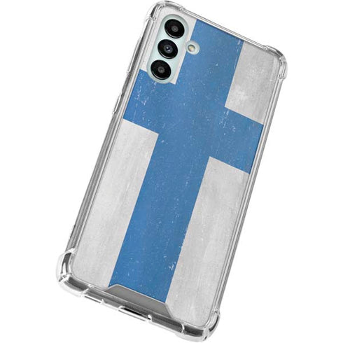 Finland Flag Distressed Galaxy A13 5G Clear Case