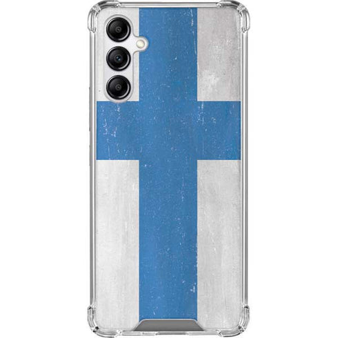 Finland Flag Distressed Galaxy A14 5G Clear Case